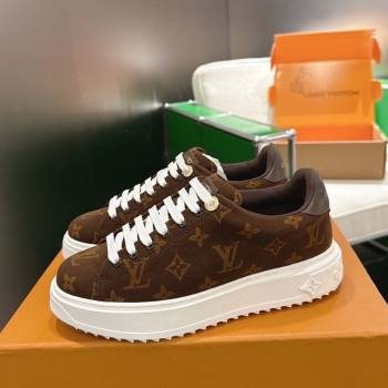 Louis Vuitton Time Out Sneakers in Monogram Fabric Brown 2025 1219 (MD-251219102)