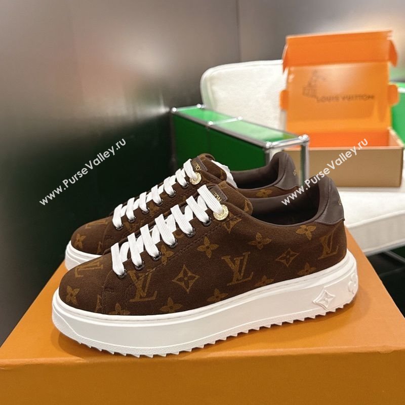 Louis Vuitton Time Out Sneakers in Monogram Fabric Brown 2025 1219 (MD-251219102)