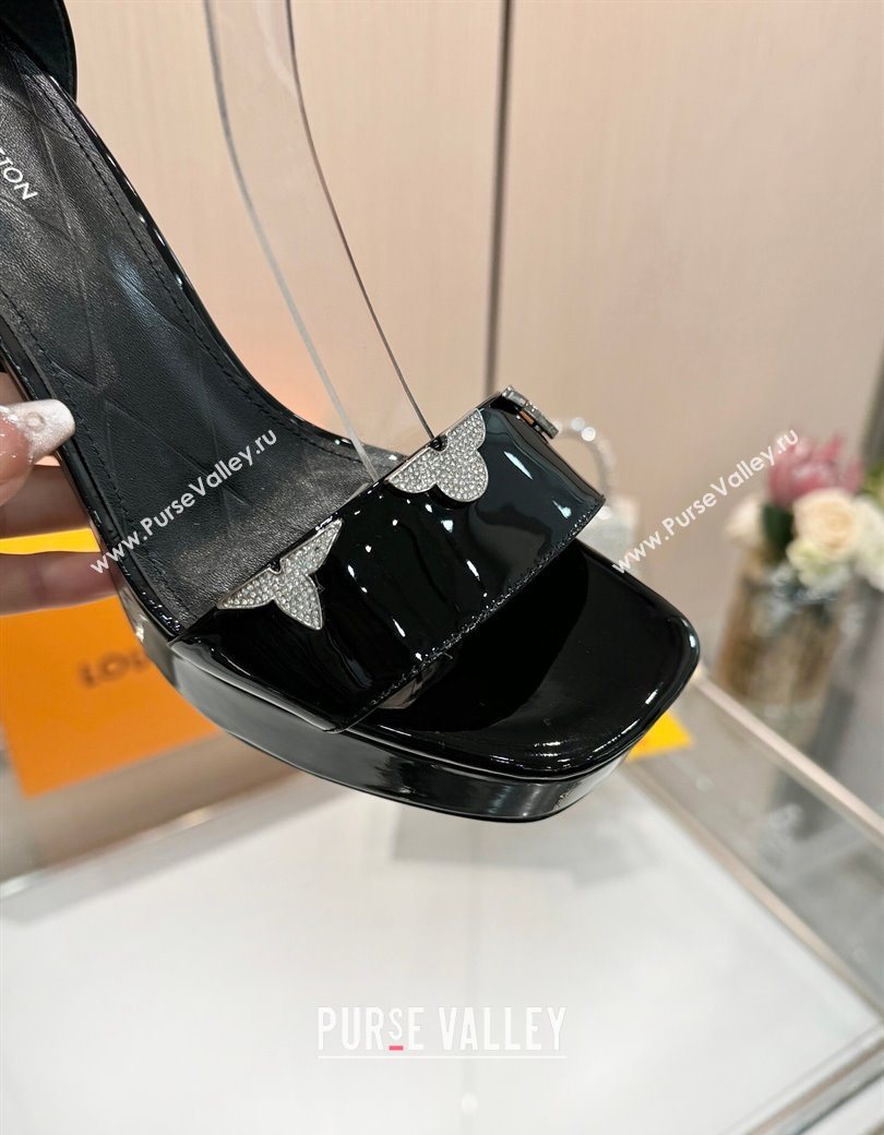 Louis Vuitton Swing Platform Sandals 11cm in Patent Leather Black 2025 1AIUXG (MD-251219111)