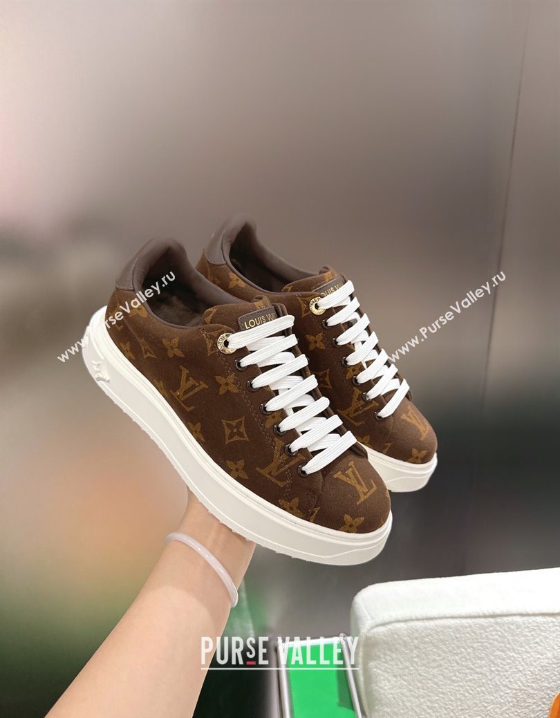 Louis Vuitton Time Out Sneakers in Monogram Fabric Brown 2025 1219 (MD-251219102)