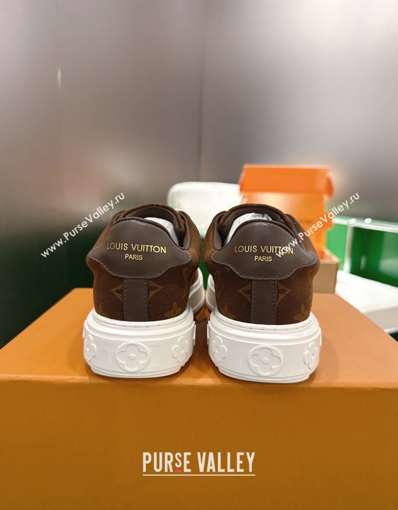Louis Vuitton Time Out Sneakers in Monogram Fabric Brown 2025 1219 (MD-251219102)