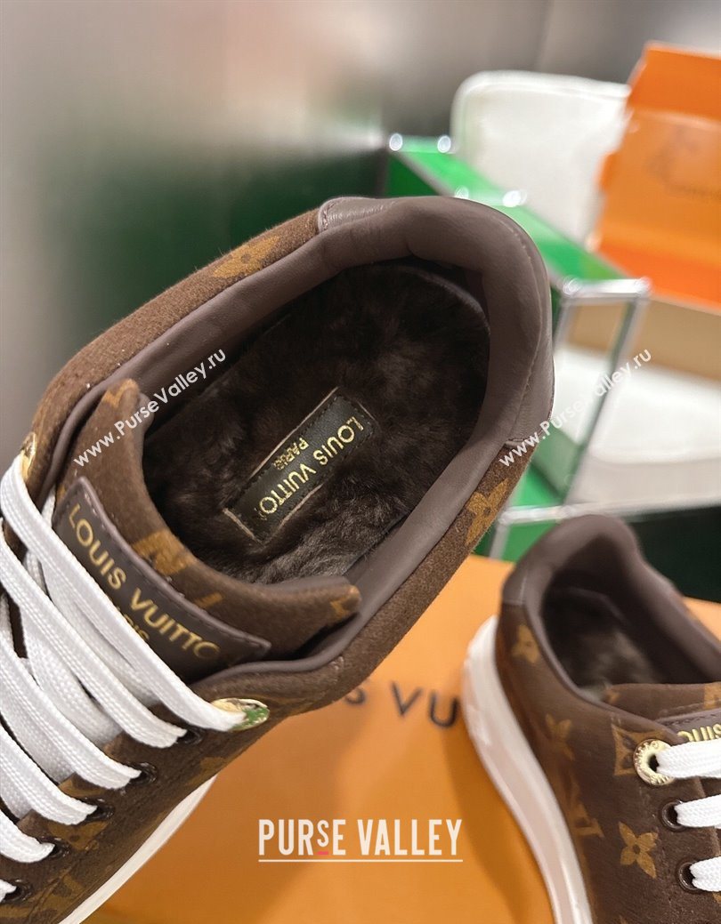 Louis Vuitton Time Out Sneakers in Monogram Fabric Brown 2025 1219 (MD-251219102)