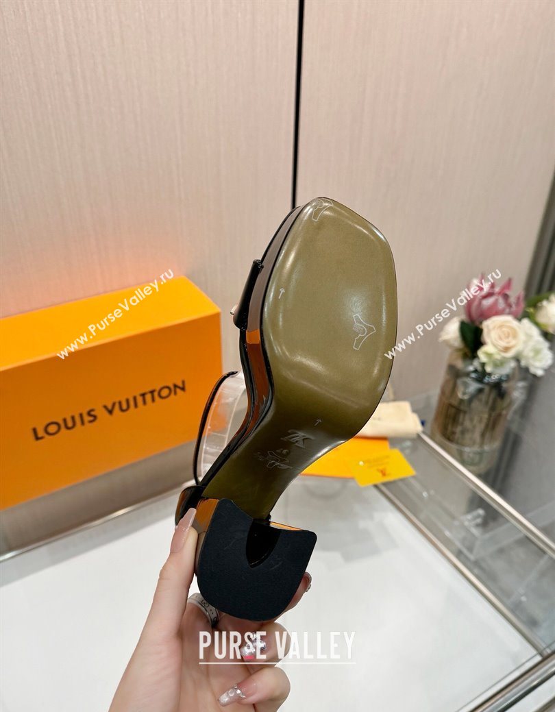 Louis Vuitton Swing Platform Sandals 11cm in Patent Leather Black 2025 1AIUXG (MD-251219111)