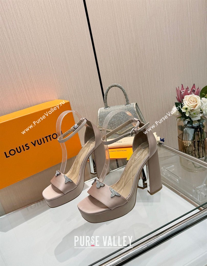 Louis Vuitton Swing Platform Sandals 11cm in Satin Nude 2025 1AIUXG (MD-251219112)