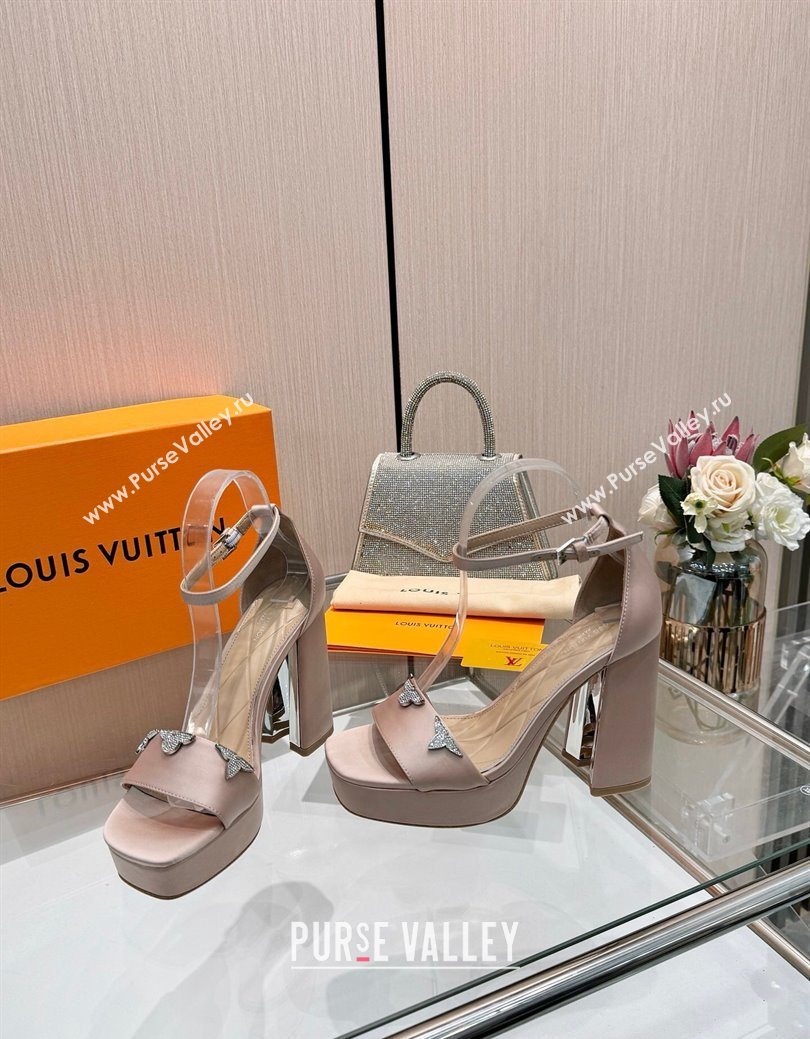Louis Vuitton Swing Platform Sandals 11cm in Satin Nude 2025 1AIUXG (MD-251219112)