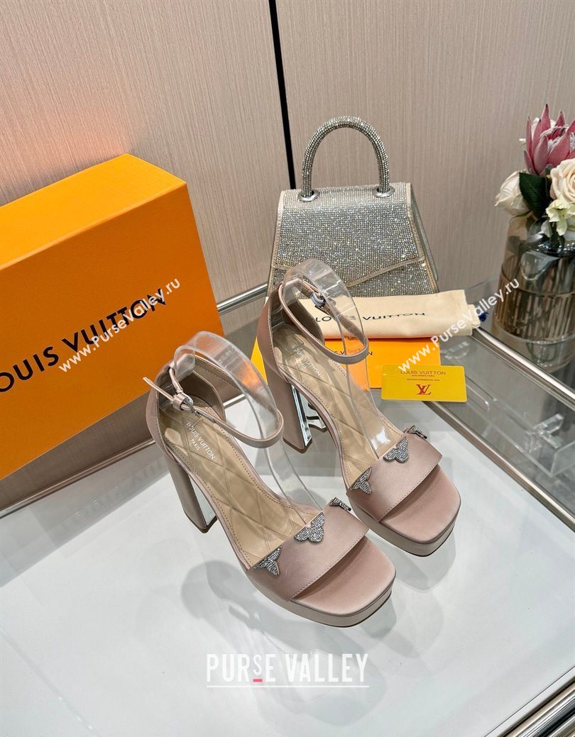 Louis Vuitton Swing Platform Sandals 11cm in Satin Nude 2025 1AIUXG (MD-251219112)