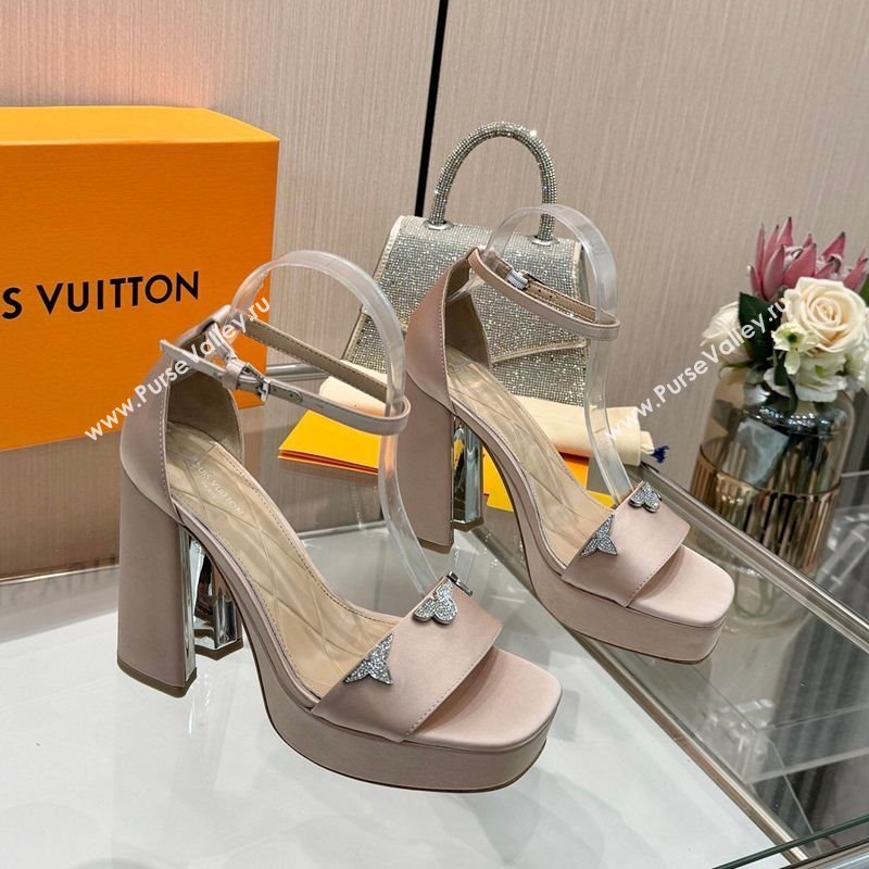 Louis Vuitton Swing Platform Sandals 11cm in Satin Nude 2025 1AIUXG (MD-251219112)