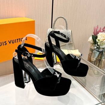 Louis Vuitton Swing Platform Sandals 11cm in Velvet Black 2025 1AICSA (MD-251219113)