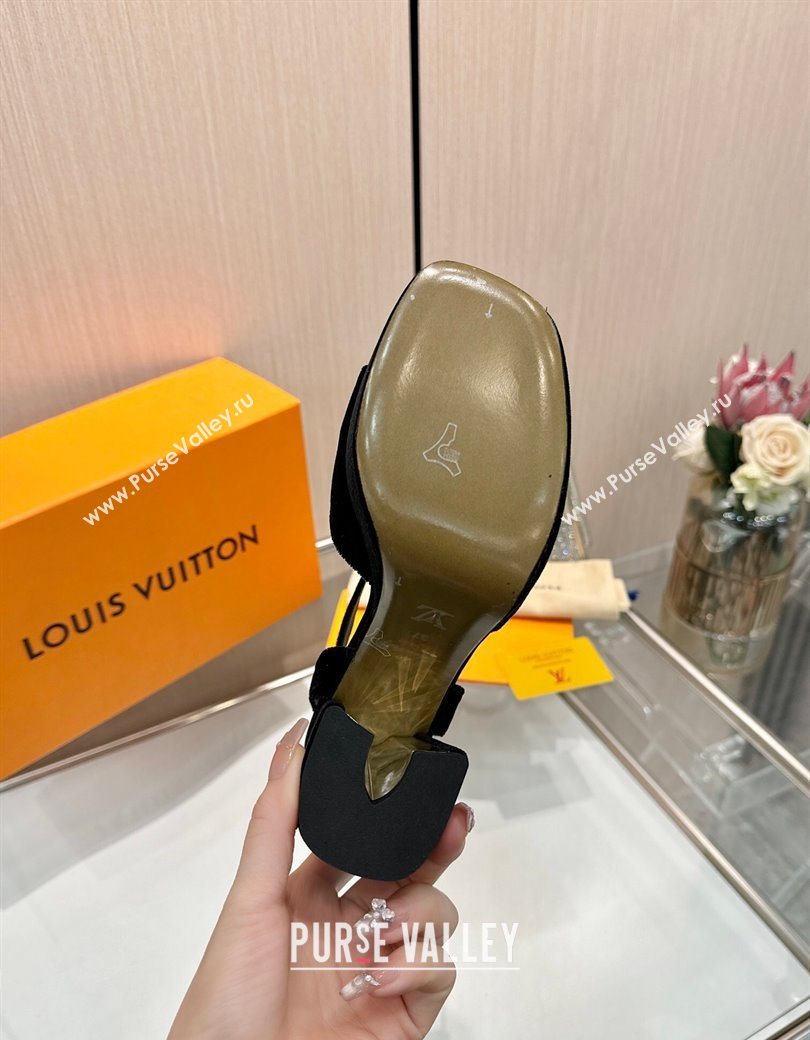 Louis Vuitton Swing Platform Sandals 11cm in Velvet Black 2025 1AICSA (MD-251219113)
