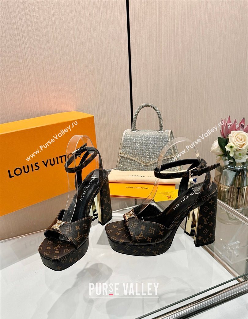 Louis Vuitton Swing Platform Sandals 11cm in Monogram Canvas 2025 1AICSA (MD-251219114)