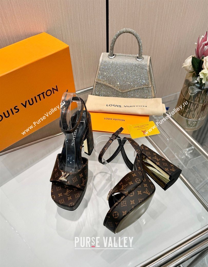 Louis Vuitton Swing Platform Sandals 11cm in Monogram Canvas 2025 1AICSA (MD-251219114)