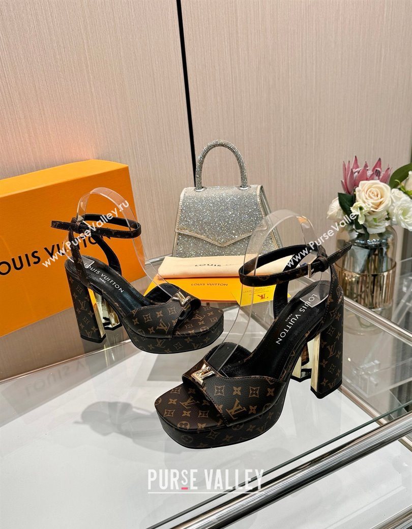 Louis Vuitton Swing Platform Sandals 11cm in Monogram Canvas 2025 1AICSA (MD-251219114)