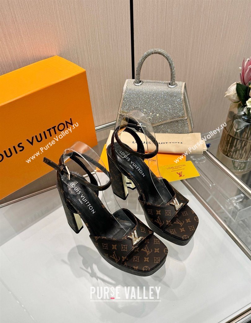 Louis Vuitton Swing Platform Sandals 11cm in Monogram Canvas 2025 1AICSA (MD-251219114)