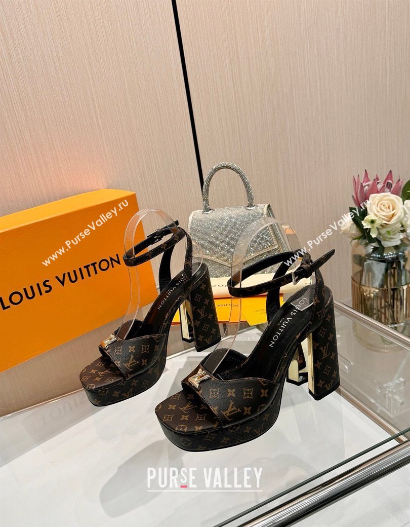 Louis Vuitton Swing Platform Sandals 11cm in Monogram Canvas 2025 1AICSA (MD-251219114)