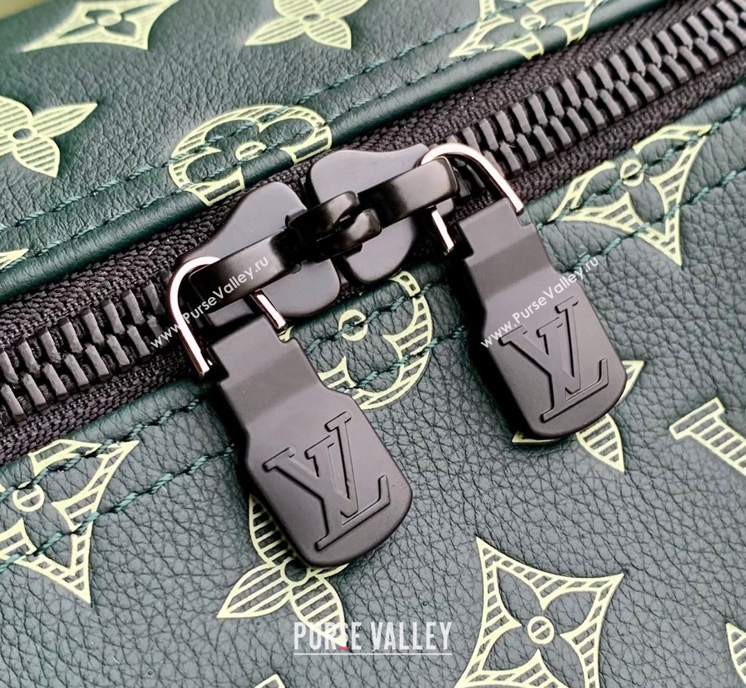 Louis Vuitton Mens Keepall Bandouliere 50 Travel Bag in Monogram Shadow Leather Forest Green 2026 M27179 (KI-260202095)