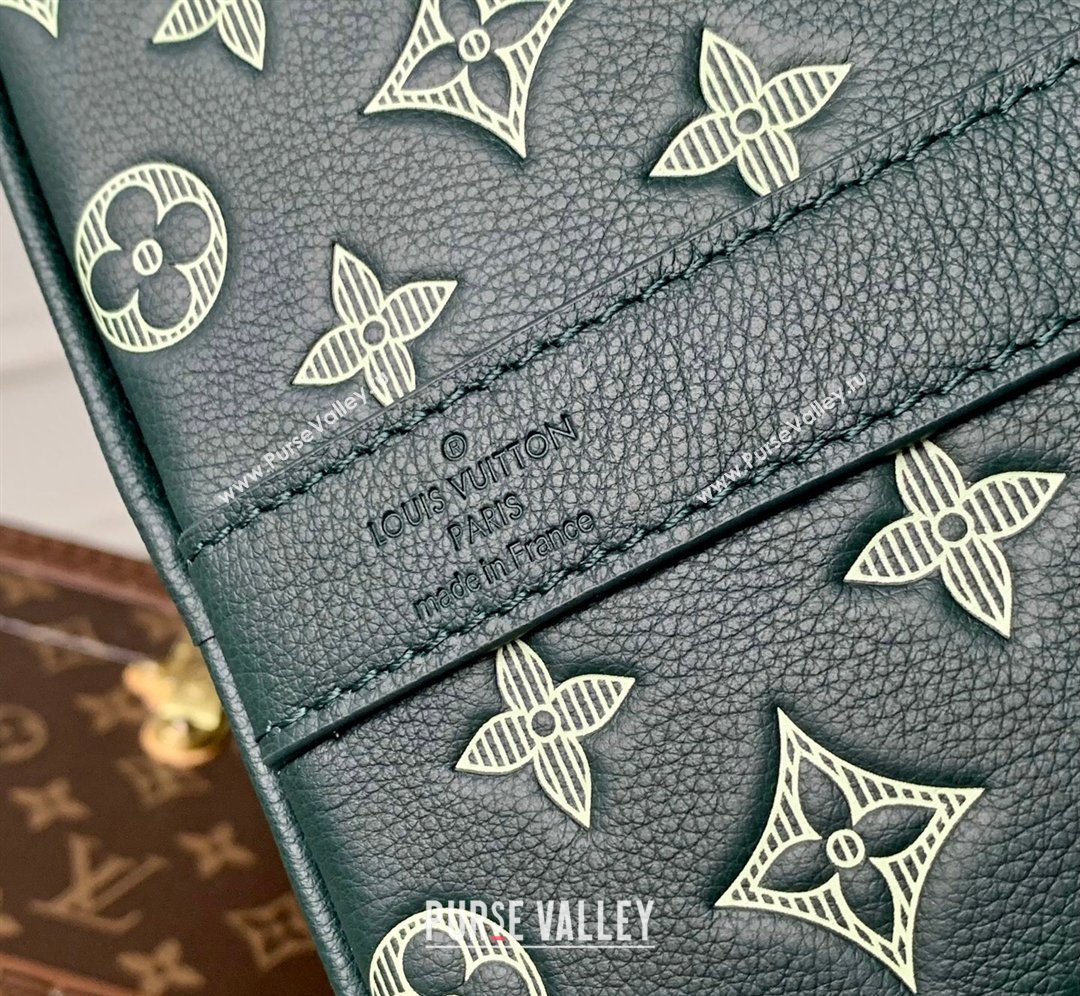 Louis Vuitton Mens Keepall Bandouliere 50 Travel Bag in Monogram Shadow Leather Forest Green 2026 M27179 (KI-260202095)