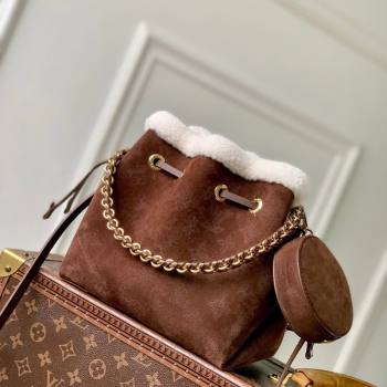 Louis Vuitton Bella Bucket Bag in Mahina Suede Dark Brown 2026 M26684 (KI-260203005)