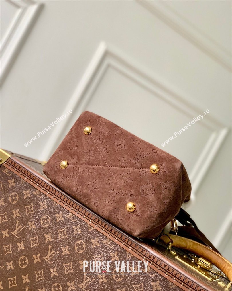 Louis Vuitton Bella Bucket Bag in Mahina Suede Dark Brown 2026 M26684 (KI-260203005)
