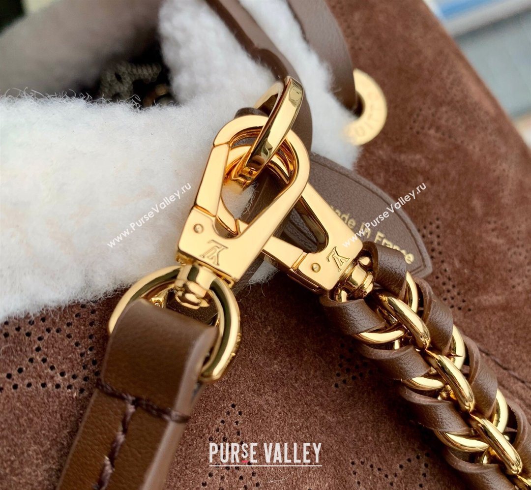 Louis Vuitton Bella Bucket Bag in Mahina Suede Dark Brown 2026 M26684 (KI-260203005)