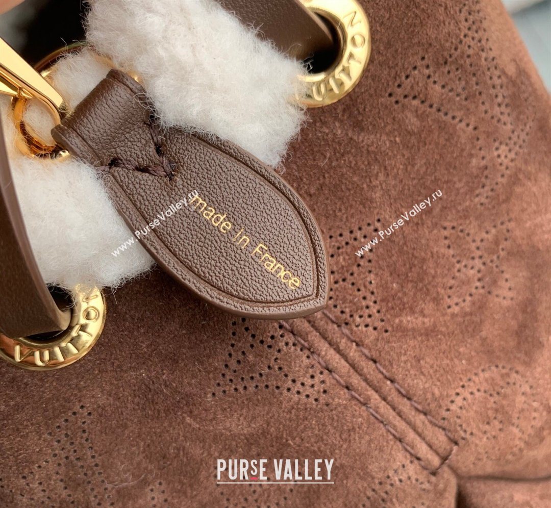 Louis Vuitton Bella Bucket Bag in Mahina Suede Dark Brown 2026 M26684 (KI-260203005)