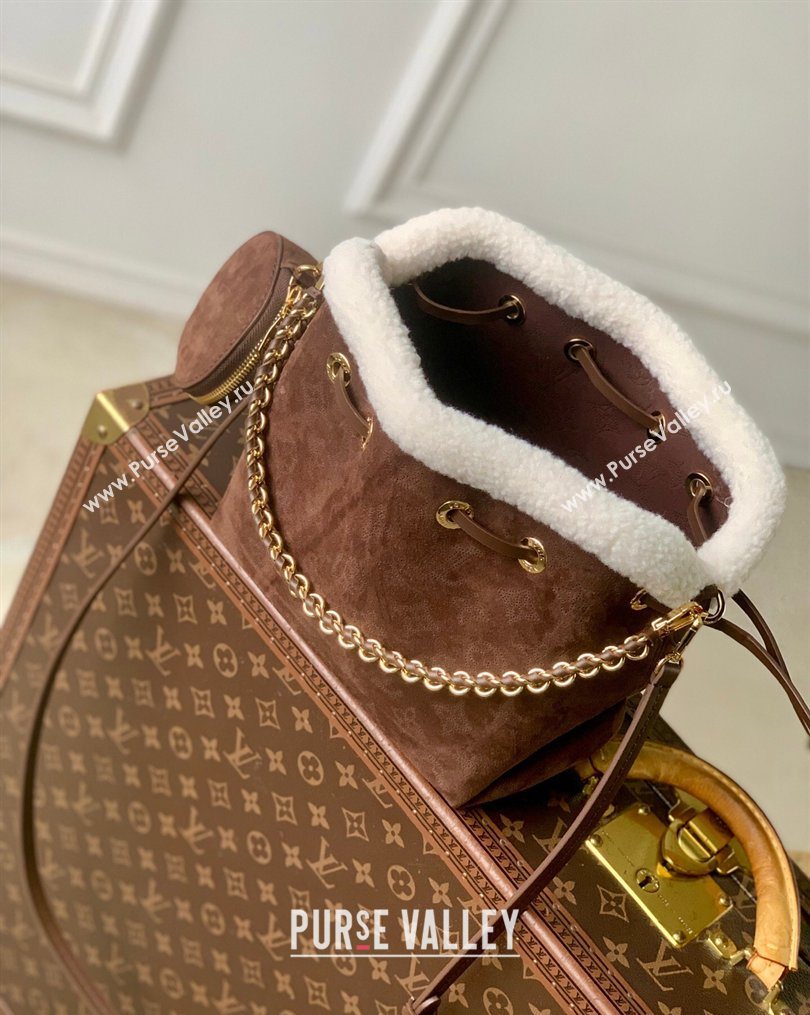 Louis Vuitton Bella Bucket Bag in Mahina Suede Dark Brown 2026 M26684 (KI-260203005)
