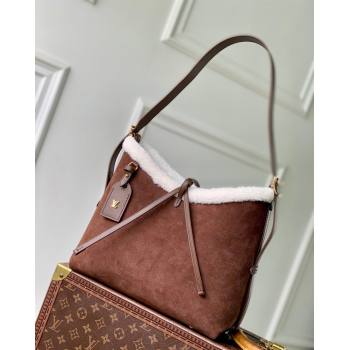 Louis Vuitton CarryAll PM Bag in Mahina Suede Dark Brown 2026 M26421 (KI-260203006)