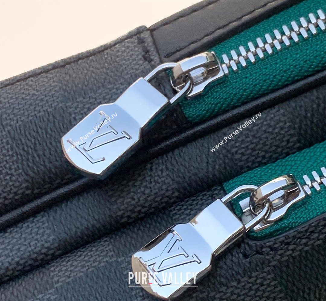 Louis Vuitton Mens Avenue Slingbag PM Bag in Borneo Green Damier Graphite Canvas 2026 N40841 (KI-260202023)