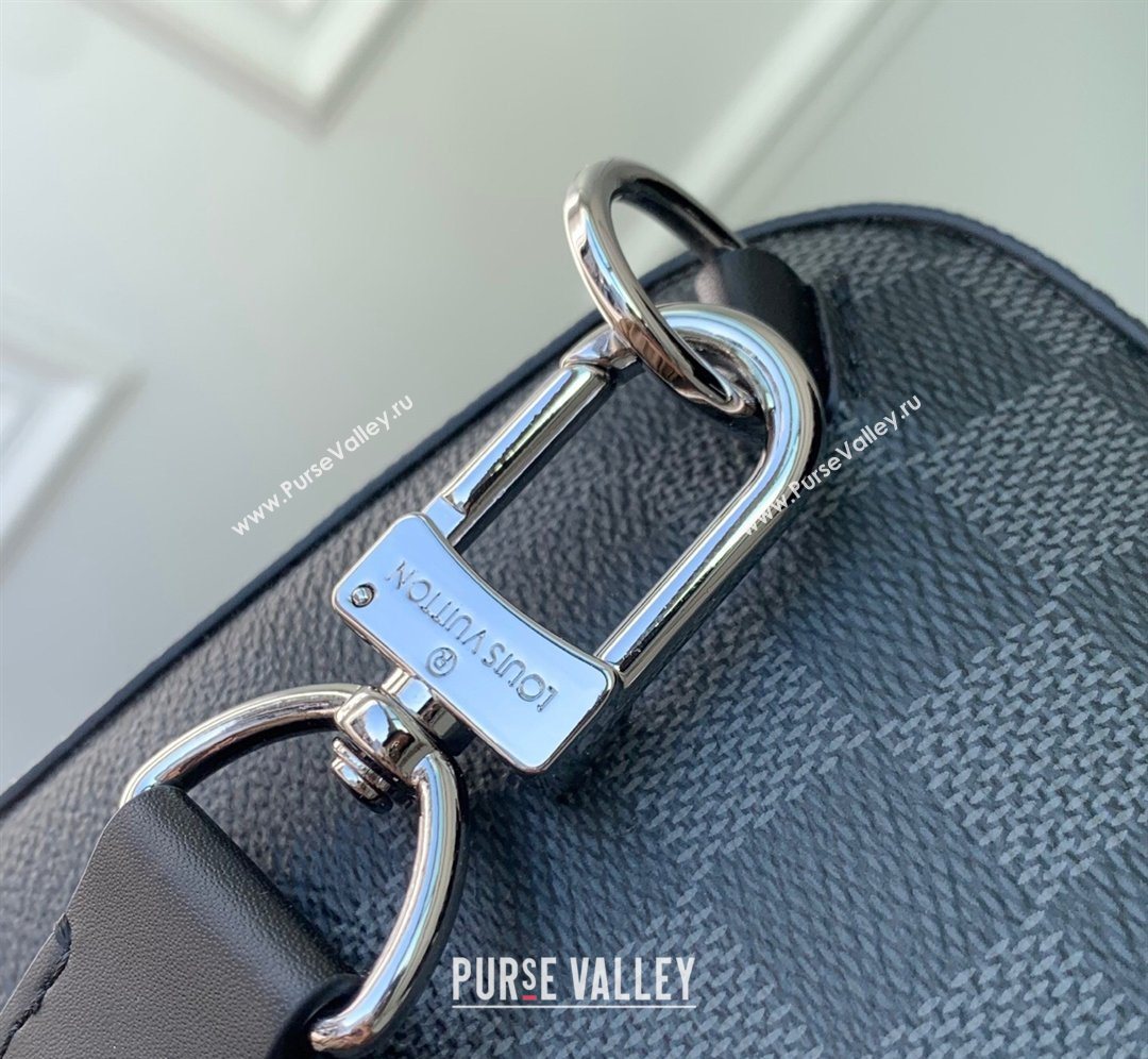 Louis Vuitton Mens Avenue Slingbag PM Bag in Borneo Green Damier Graphite Canvas 2026 N40841 (KI-260202023)