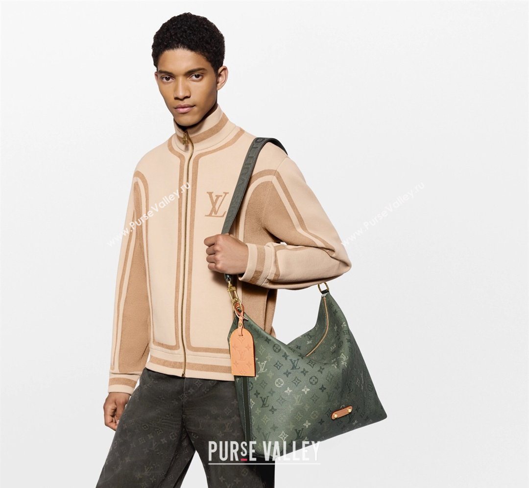 Louis Vuitton Mens Vagabond Hobo Bag in Green Monogram Surplus Canvas 2026 M27181 (KI-260202027)
