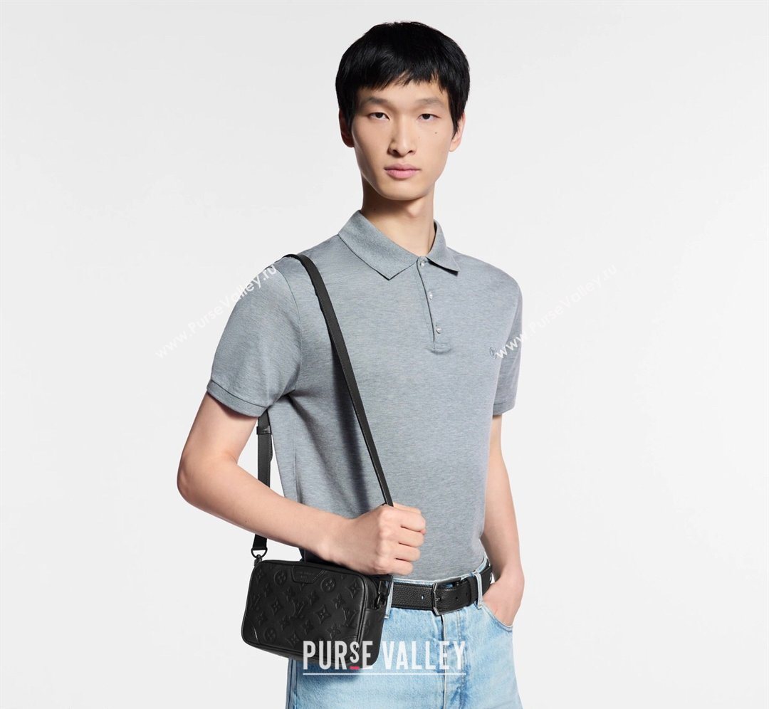 Louis Vuitton Mens Trocadero Wearable Wallet Mini Bag in Black Monogram Shadow Leather 2026 M26737 (KI-260202041)