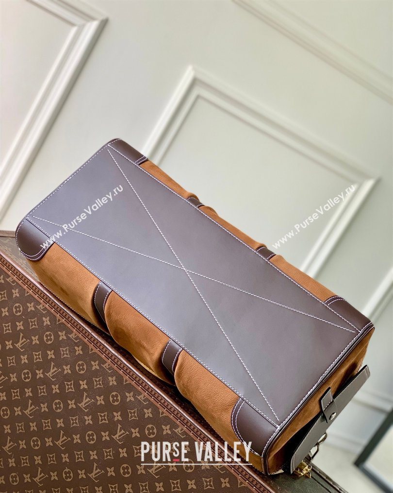 Louis Vuitton Mens Keepall Bandouliere 50 Bag in Suede Beige/Brown 2026 M26127 (KI-260202042)