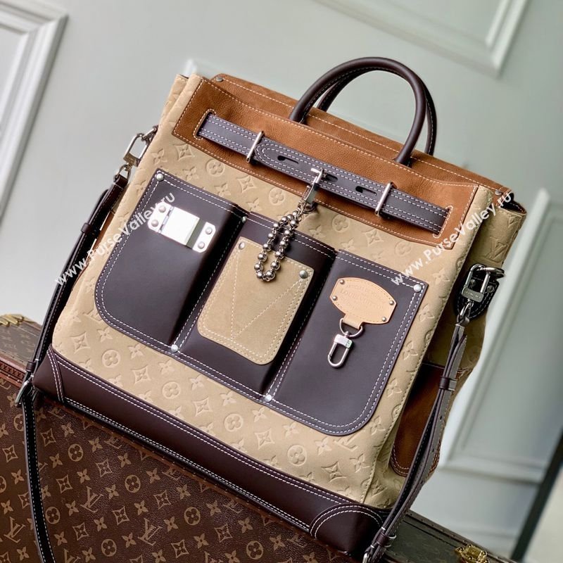 Louis Vuitton Mens Steamer Backpack Bag in Suede Beige/Brown 2026 M26019 (KI-260202043)