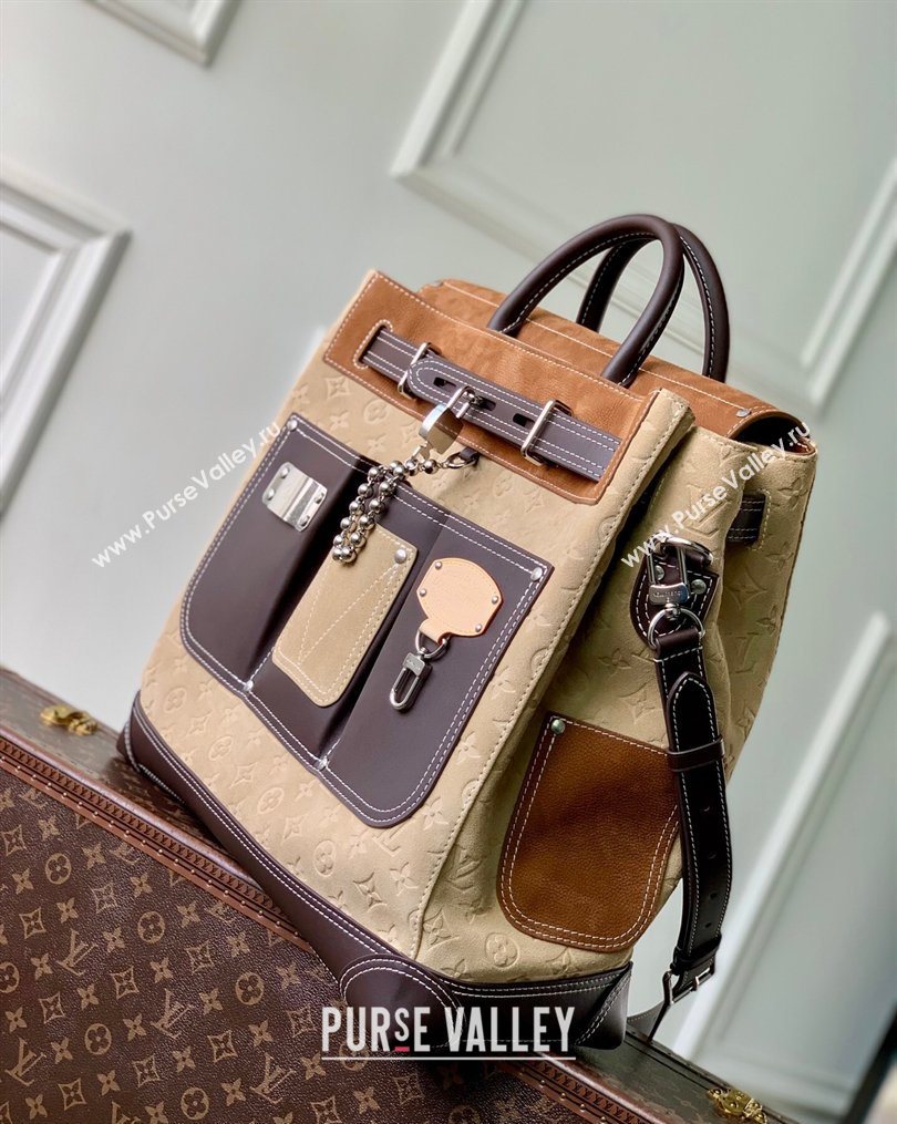 Louis Vuitton Mens Steamer Backpack Bag in Suede Beige/Brown 2026 M26019 (KI-260202043)