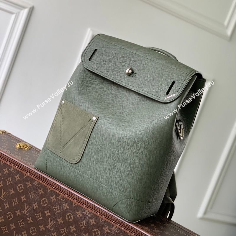 Louis Vuitton Mens Steamer Backpack bag in LV Touch Leather Khaki Green 2026 M26852 (KI-260202045)
