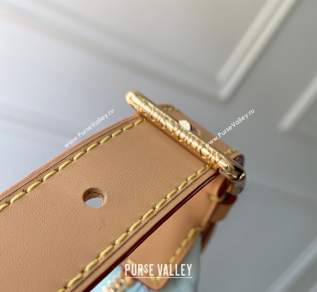 Louis Vuitton Pochette Hills Mini Bag in Monogram Origine Blue Courrier Canvas 2026 M28250 (KI-260202008)