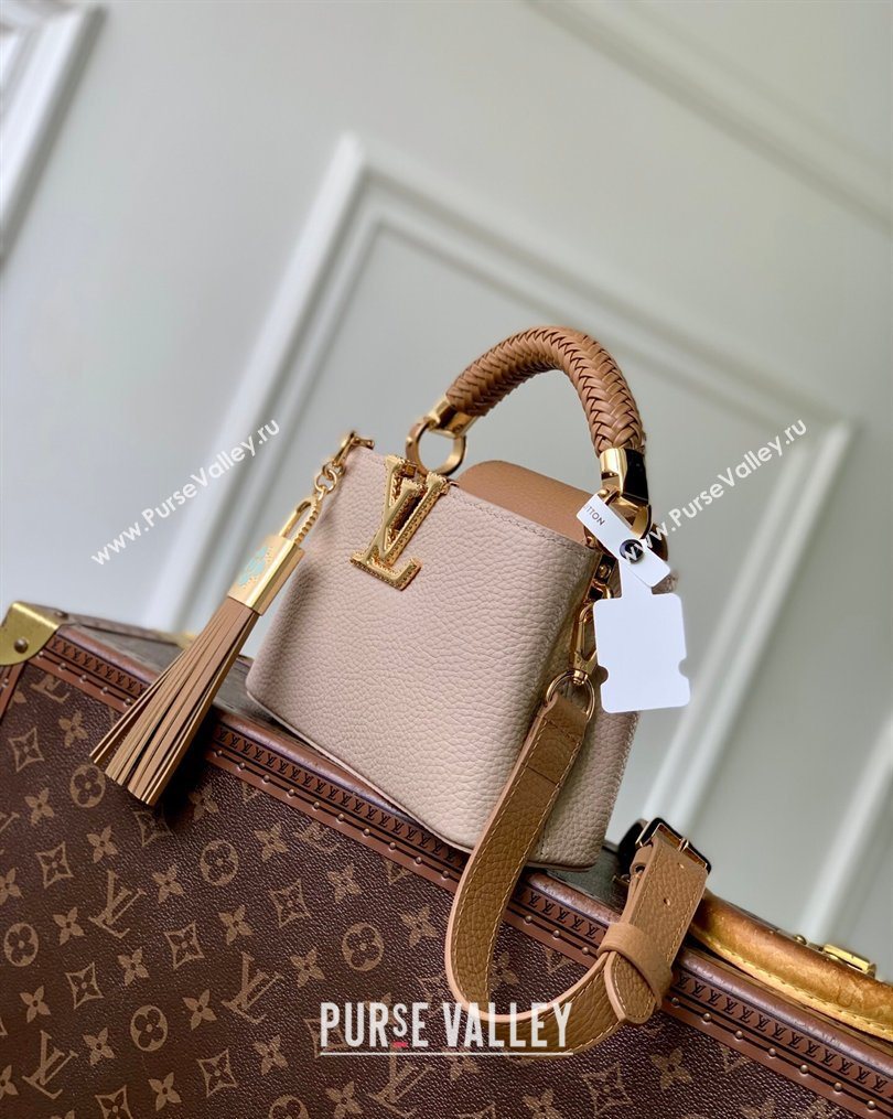 Louis Vuitton Crafty Capucines Mini Bag in Grained Leather with Tassel Pink 2026 M25466 (KI-260202070)