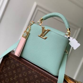 Louis Vuitton Crafty Capucines BB Bag in Grained Leather with Tassel Green 2026 M25466 (KI-260202071)