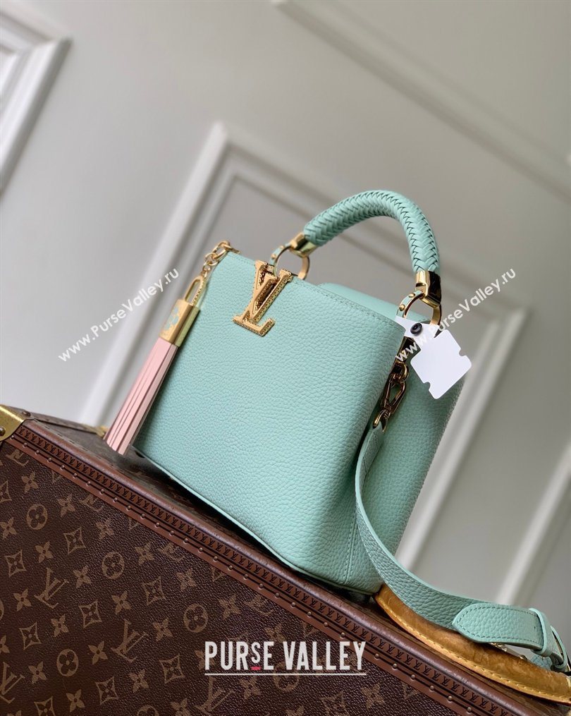 Louis Vuitton Crafty Capucines BB Bag in Grained Leather with Tassel Green 2026 M25466 (KI-260202071)