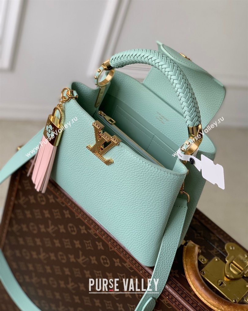 Louis Vuitton Crafty Capucines BB Bag in Grained Leather with Tassel Green 2026 M25466 (KI-260202071)
