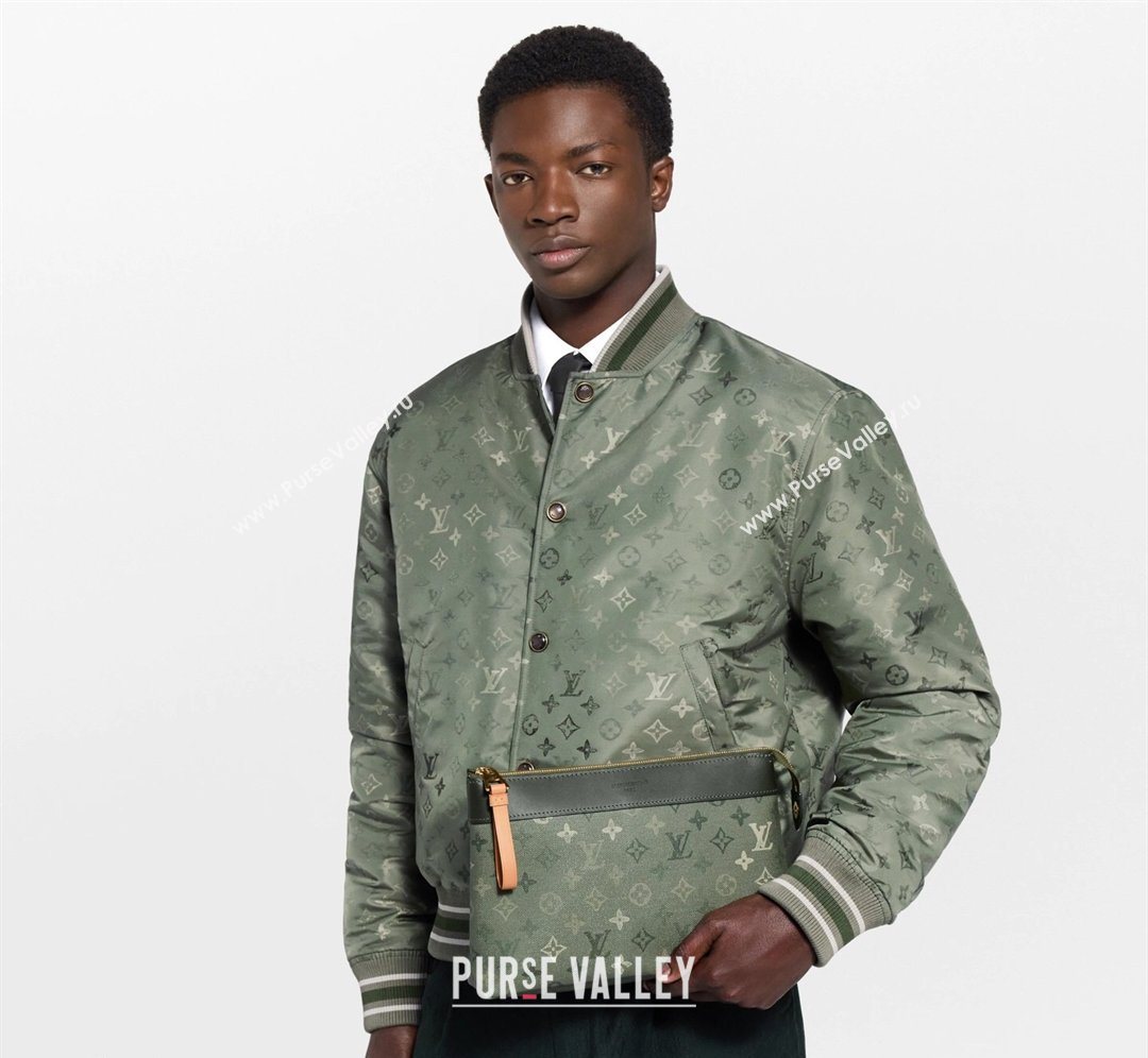 Louis Vuitton Mens Pochette Voyage Souple Pouch in Khaki Green Monogram Surplus Canvas 2026 M26970 (KI-260202031)