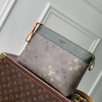 Louis Vuitton Mens Pochette Voyage Souple Pouch in Khaki Green Monogram Surplus Canvas 2026 M26970 (KI-260202031)