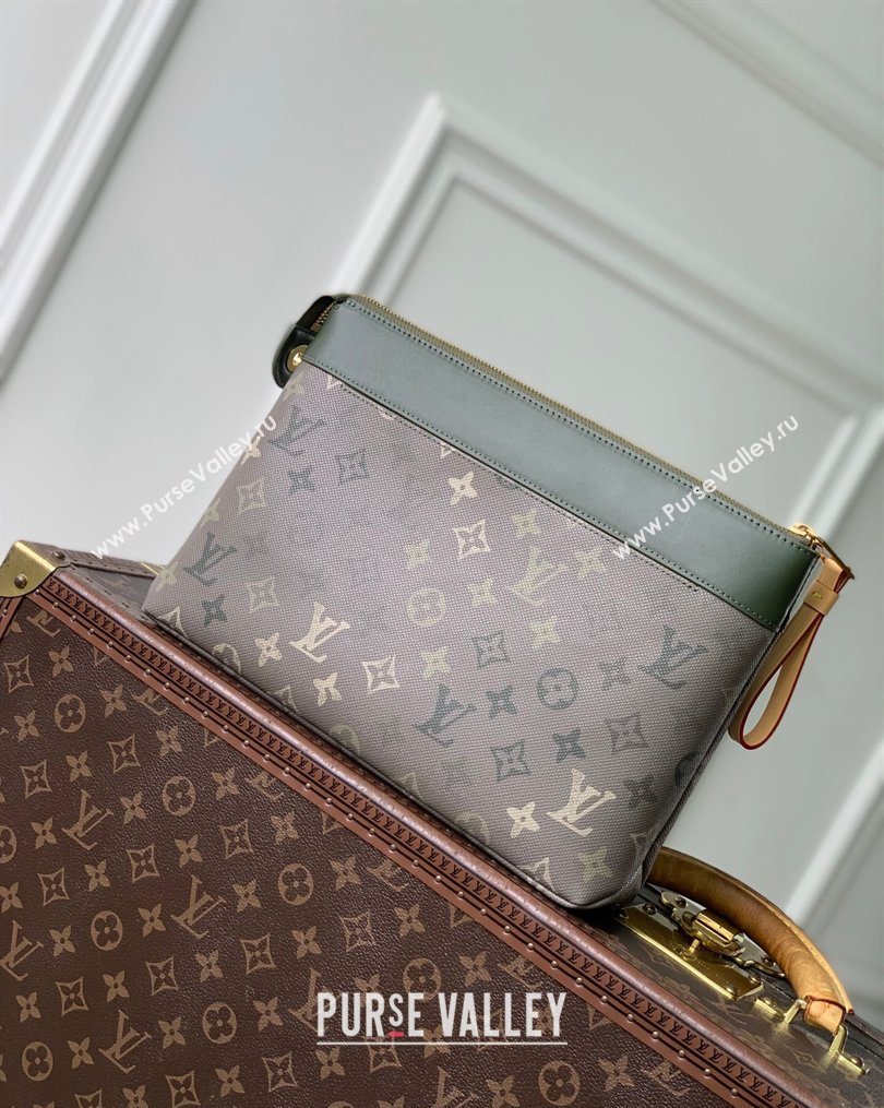 Louis Vuitton Mens Pochette Voyage Souple Pouch in Khaki Green Monogram Surplus Canvas 2026 M26970 (KI-260202031)