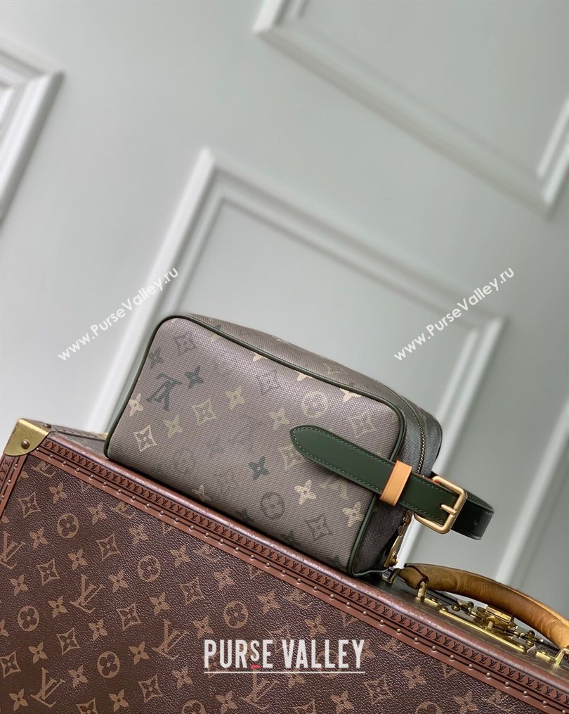Louis Vuitton Mens Dopp Kit Clutch in Khaki Green Monogram Surplus Canvas 2026 M26963 (KI-260202032)
