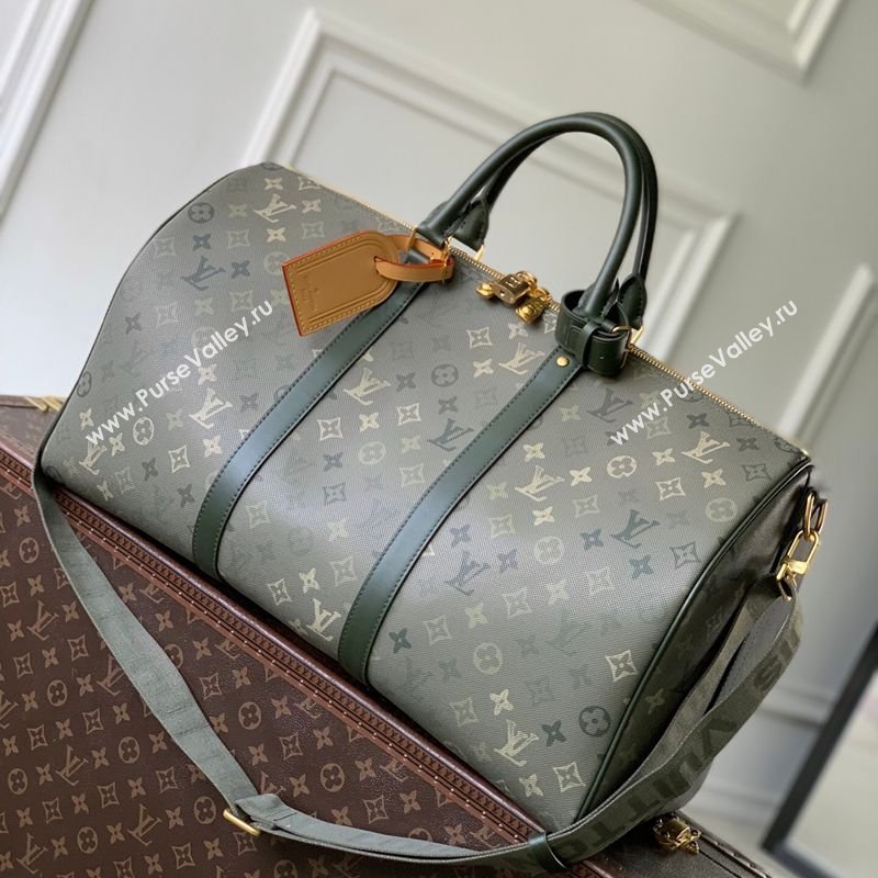 Louis Vuitton Mens Keepall Bandouliere 50 Travel Bag in Khaki Green Monogram Surplus Canvas 2026 M26959 (KI-260202036)