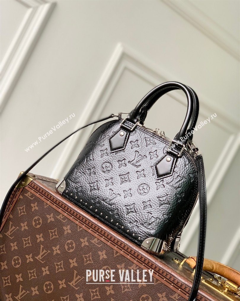 Louis Vuitton Alma Trunk BB Bag with Studs in Black Grained Shiny Leather 2026 M27812 (KI-260202084)