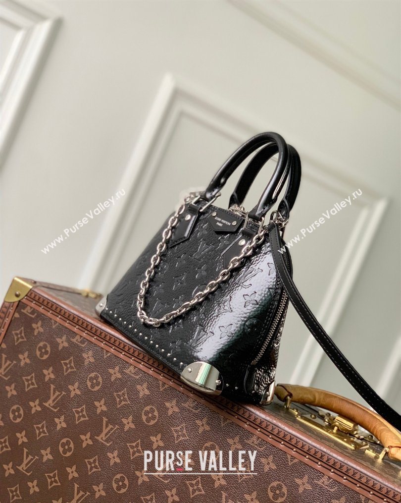Louis Vuitton Alma Trunk BB Bag with Studs in Black Grained Shiny Leather 2026 M27812 (KI-260202084)