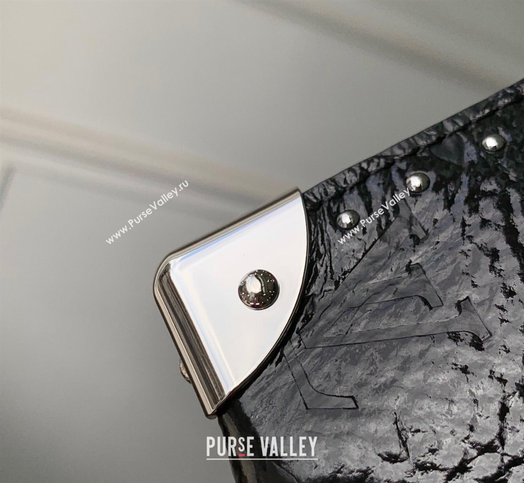 Louis Vuitton Speedy Trunk 20 Bag with Studs in Black Grained Shiny Leather 2026 M27921 (KI-260202085)