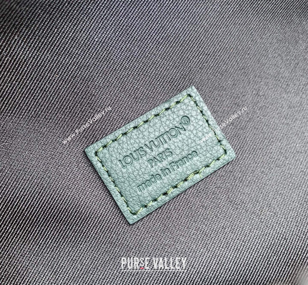 Louis Vuitton Mens Rush Bumbag Belt Bag in Monogram Shadow Leather Forest Green 2026 M27153 (KI-260202092)