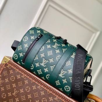 Louis Vuitton Mens City Keepall Bag in Monogram Shadow Leather Forest Green 2026 M27184 (KI-260202094)