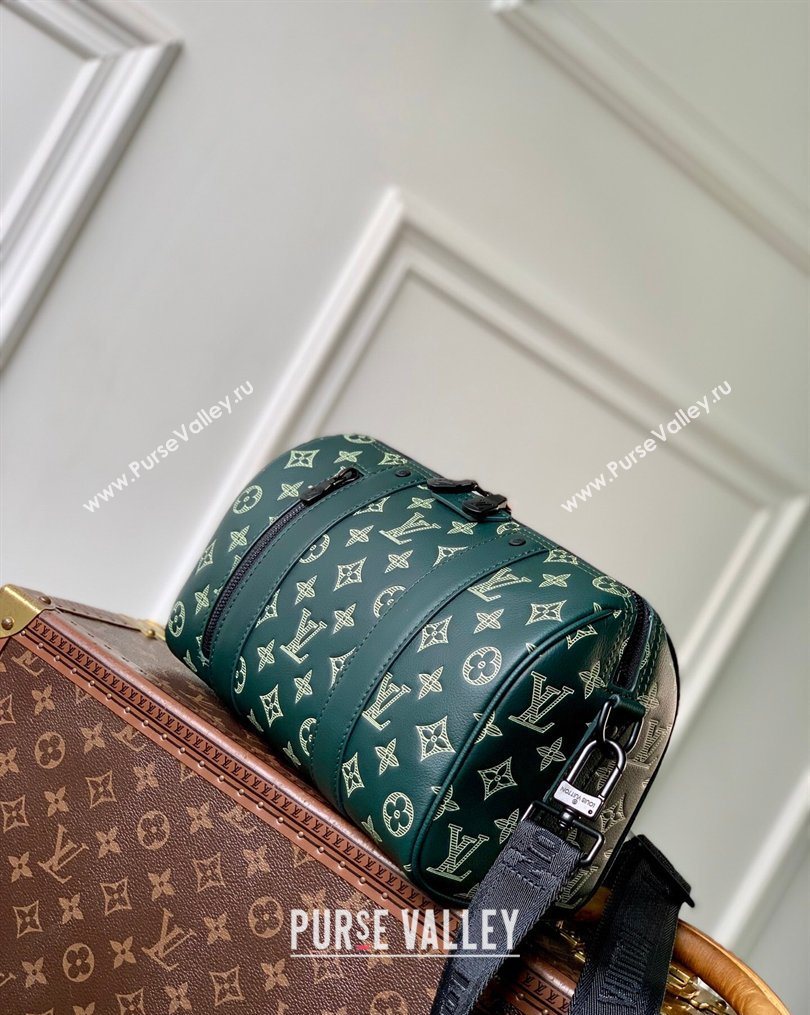 Louis Vuitton Mens City Keepall Bag in Monogram Shadow Leather Forest Green 2026 M27184 (KI-260202094)